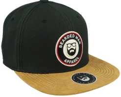 3D Logo Patch Black/Suede Snapback - Bearded Man