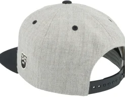3D Logo Patch Heather Grey/Black Snapback - Bearded Man