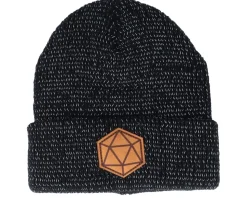 D20 Mocca/Black Reflective Cuff Beanie - Gamerz