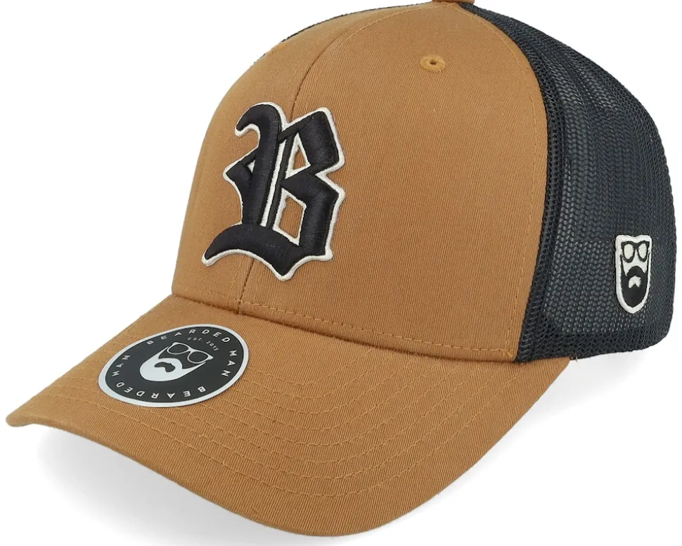 3D Sport Logo Side Patch Caramel/Black Trucker