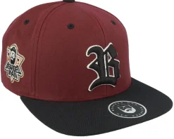 3D Sport Logo Side Patch Maroon/Black Snapback - Bearded Man