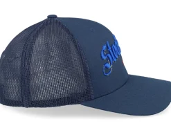 3d Stockholm Blue Script Navy Trucker - Hatstore