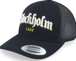 3d Stockholm Blue Script Navy Trucker - Hatstore