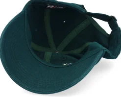 3d Stockholm White Script Solid Dark Green Dad Cap - Hatstore