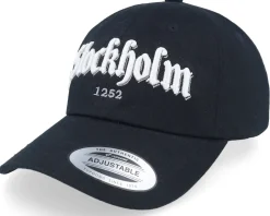 3d Stockholm White Script Solid Dark Green Dad Cap - Hatstore