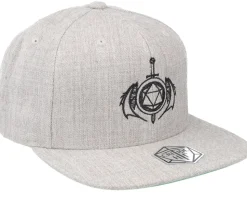 D20 Wings Ornament Heather Grey Snapback