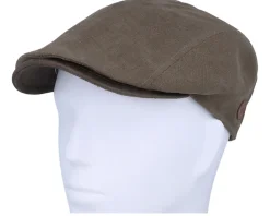 Daffy 3 Cotton Pouch 4 Olive Flat Cap - MJM Hats