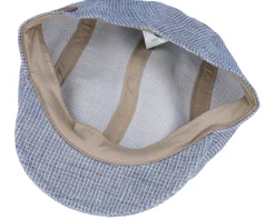 Daffy 3 Organic Hemp/Linen Blue Flat Cap - MJM Hats
