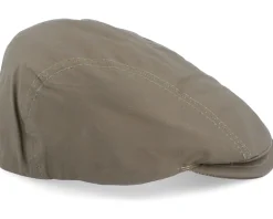 Daffy 3 Wax Cotton Green Flat Cap - MJM Hats