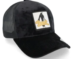 Daffy Duck Face Black Velvet Trucker - Looney Tunes