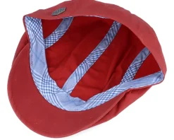 Daffy-3 Wax Cotton W.P Red Flat Cap - MJM Hats