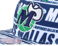 Dallas Mavericks Meat Paper Blue Snapback - Mitchell & Ness