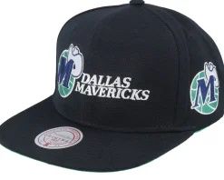 Dallas Mavericks Triple Play Black Snapback - Mitchell & Ness