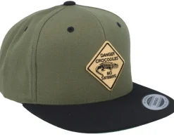 Danger Crocodiles Olive/Black Snapback - Iconic
