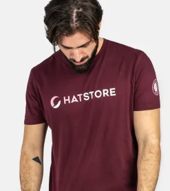 Dark Cherry Pink/White T-shirt - Hatstore