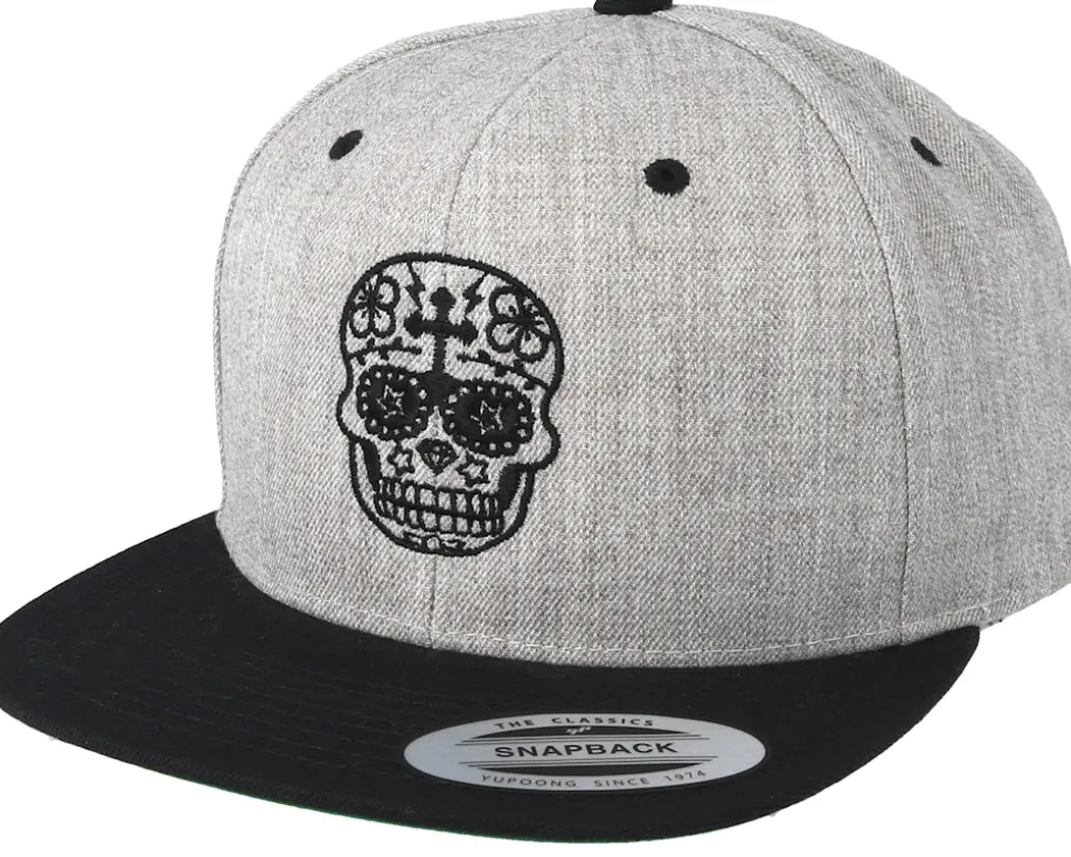 Day Of The Dead Grey/Black Snapback - Tattoo Collective