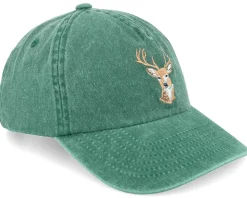 Deer Embroidery Green A-frame Dad Cap - Wild Spirit