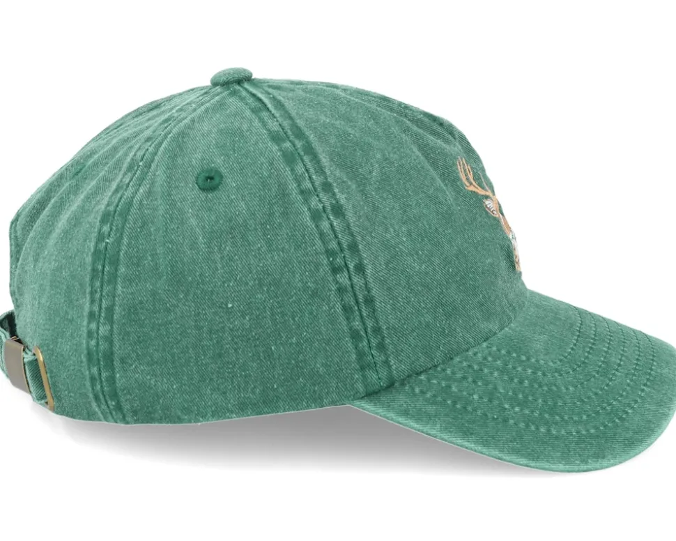 Deer Embroidery Green A-frame Dad Cap - Wild Spirit