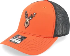 Deer Logo Patch 112 Split Orange/Black Trucker - Hunter