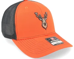 Deer Logo Patch 112 Split Orange/Black Trucker - Hunter