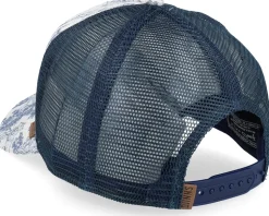 Deer Pattern White/Navy A-Frame Trucker - Djinns