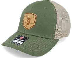 Deer Shield Patch 112fp Split Army Olive/Tan Trucker - Wild Spirit