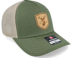 Deer Shield Patch 112fp Split Army Olive/Tan Trucker - Wild Spirit