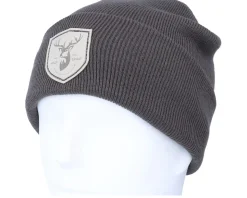 Deer Shield Patch Grey/Graphite Beanie - Wild Spirit