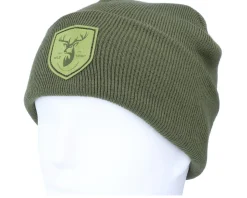 Deer Shield Patch Olive/Green Beanie - Wild Spirit