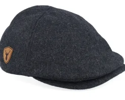 Deer Shiled Patch Charcoal Wool Ivy Flat Cap - Wild Spirit