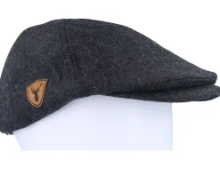 Deer Shiled Patch Charcoal Wool Ivy Flat Cap - Wild Spirit