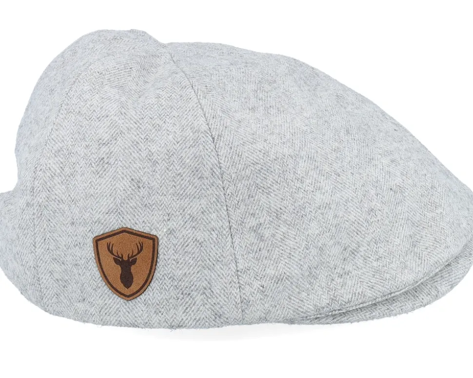 Deer Shiled Patch Light Grey Ivy Flat Cap - Wild Spirit