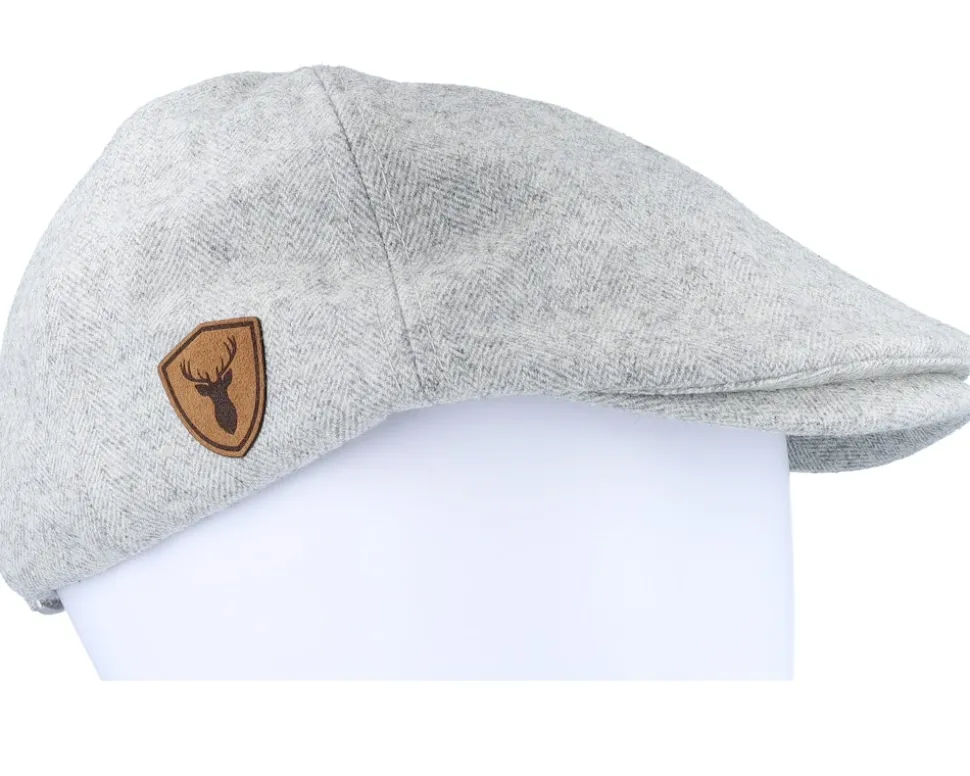 Deer Shiled Patch Light Grey Ivy Flat Cap - Wild Spirit