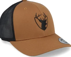 Deer Silhouette Crest Caramel/Black Trucker - Hunter