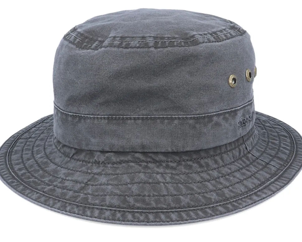 Delave Organic Cotton Vintage Black Bucket - Stetson