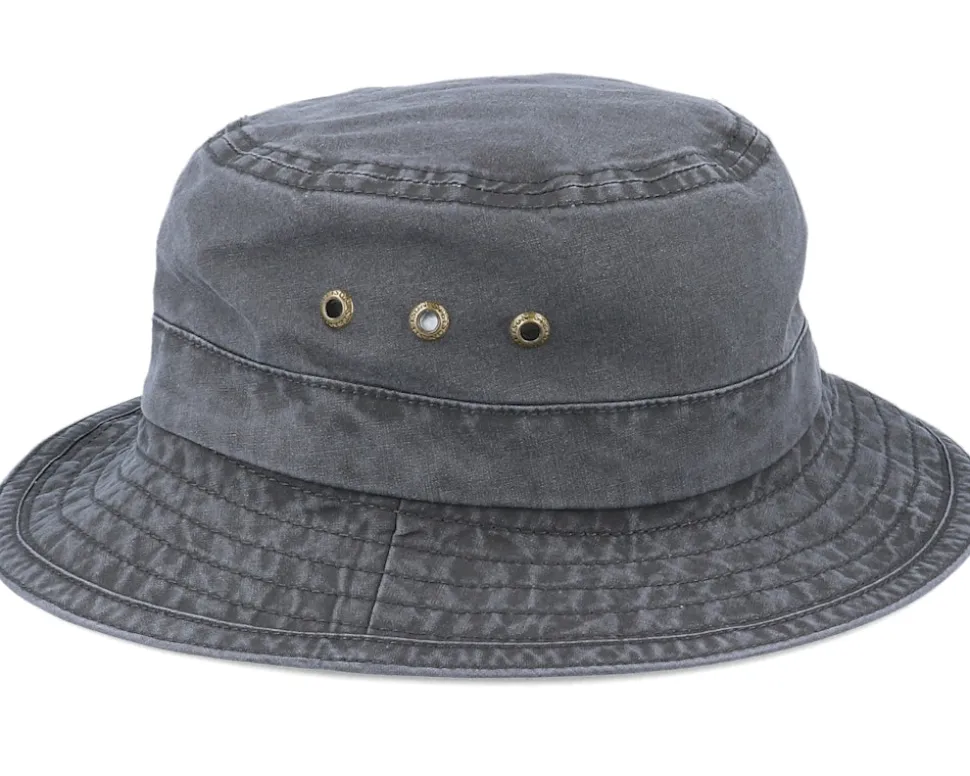 Delave Organic Cotton Vintage Black Bucket - Stetson