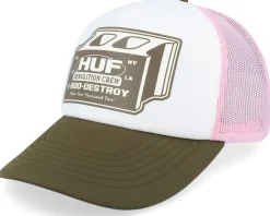 Demolition Crew Hat White/Pink/Olive Trucker - HUF