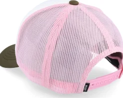 Demolition Crew Hat White/Pink/Olive Trucker - HUF