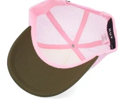Demolition Crew Hat White/Pink/Olive Trucker - HUF