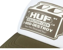 Demolition Crew Hat White/Pink/Olive Trucker - HUF