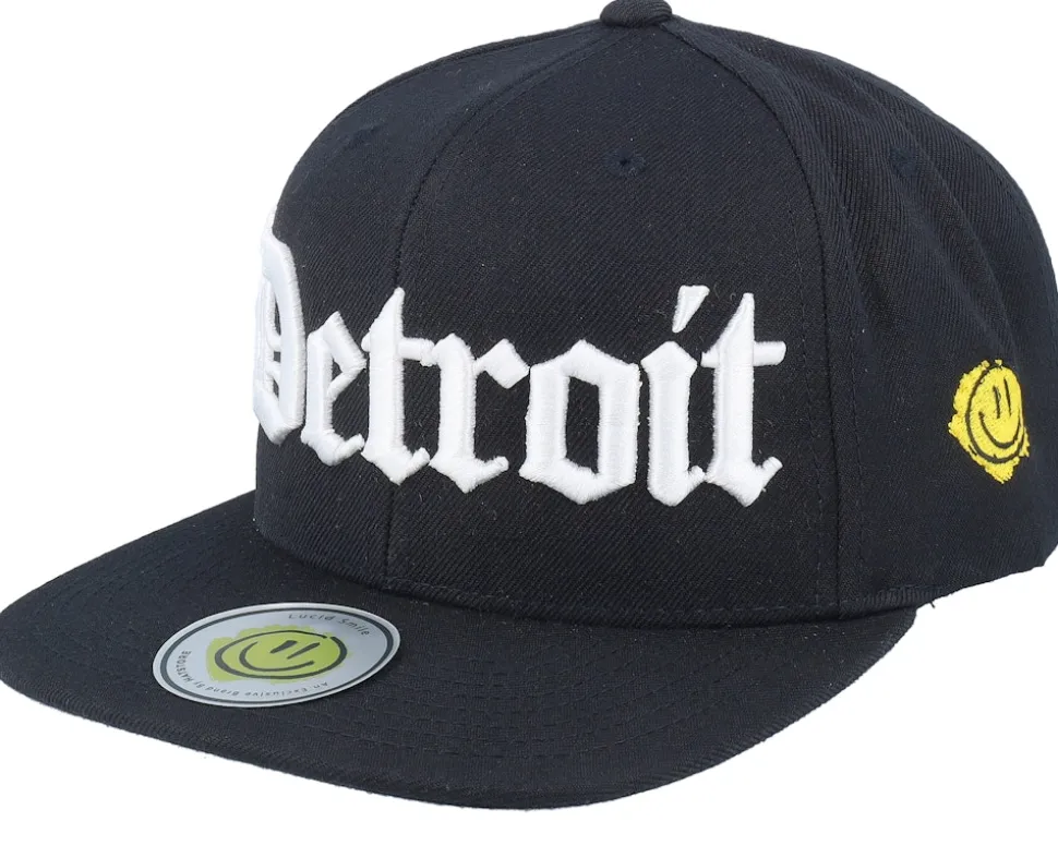 Detroit 3d Script Black Snapback - Lucid Smile