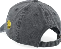 Detroit 3d Script Washed Black Dad Cap - Lucid Smile