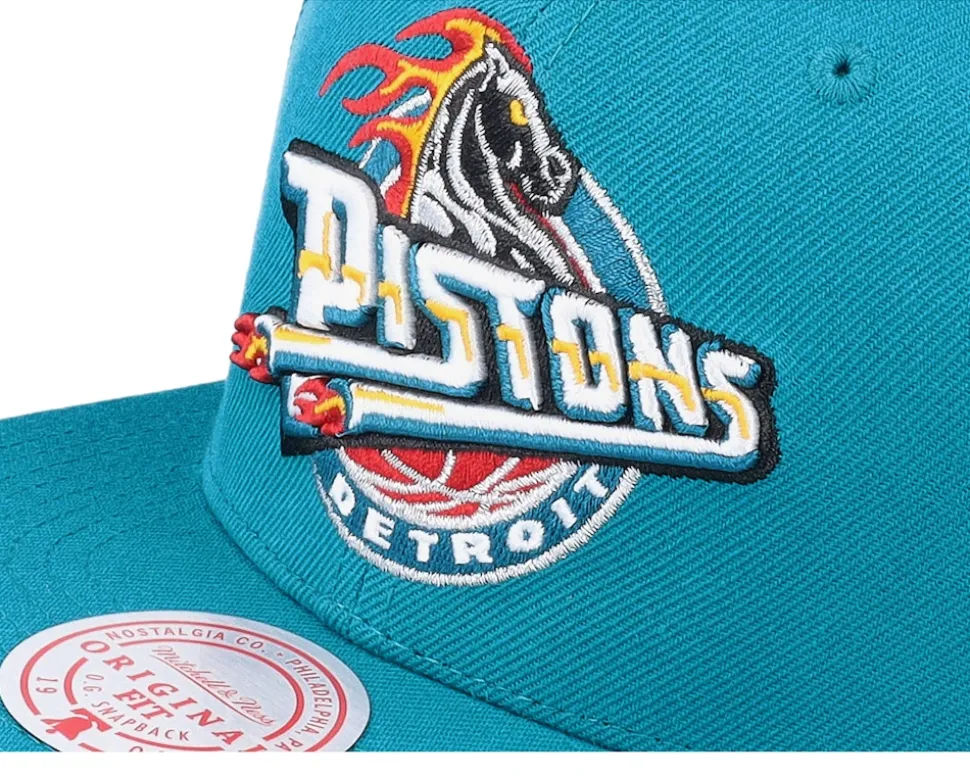 Detroit Pistons Team Ground 2.0 Teal Snapback - Mitchell & Ness