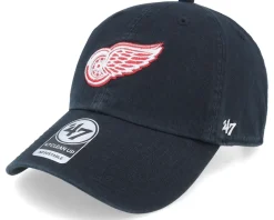 Detroit Red Wings Clean Up Black Dad Cap - 47 Brand