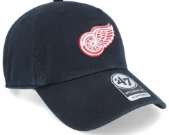 Detroit Red Wings Clean Up Black Dad Cap - 47 Brand