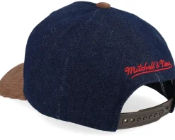 Detroit Red Wings D-stressed Pro Dark Navy/Brown Corduroy A-frame Adjustable - Mitchell & Ness