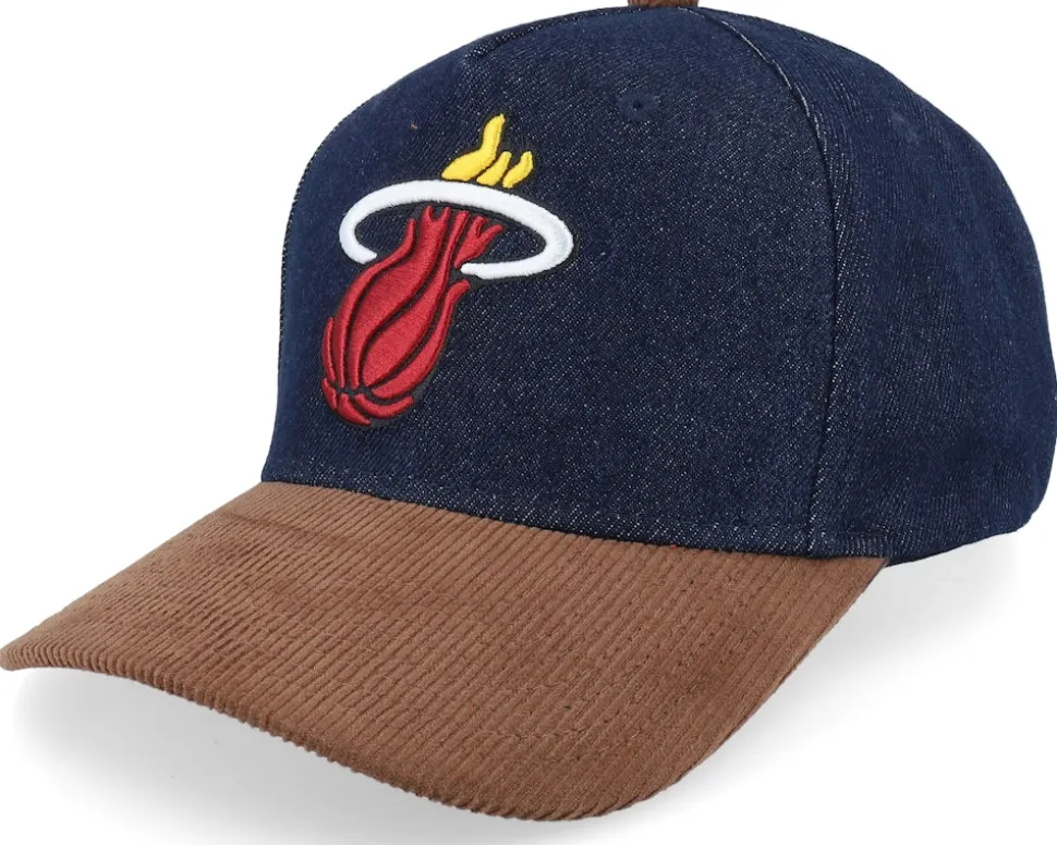 Detroit Red Wings D-stressed Pro Dark Navy/Brown Corduroy A-frame Adjustable - Mitchell & Ness