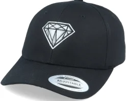 Diamond Gem Black Curved Adjustable - Iconic