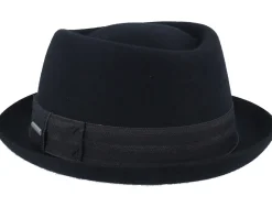 Diamond Woolfelt Black Porkpie - Stetson