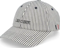 Diego Stripe 2.0 Off White/Dark Navy Dad Cap - Les Deux